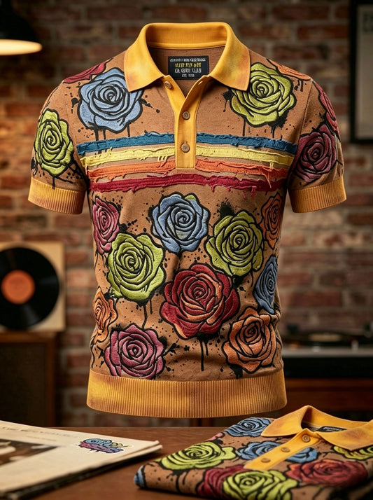 Men's Lemon Roses Music Lover Printed polo shirt