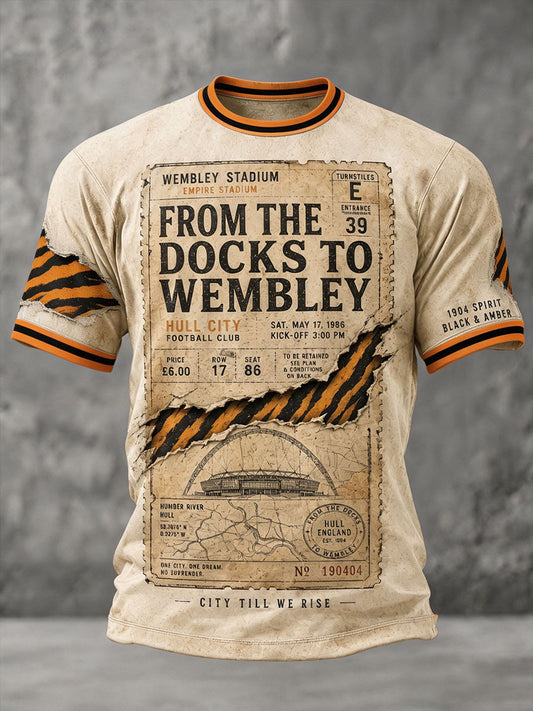 Men's Tigers Art Football Lover Printed T-shirt