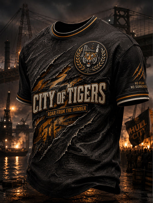 Men's Tigers Football Lover Printed T-shirt