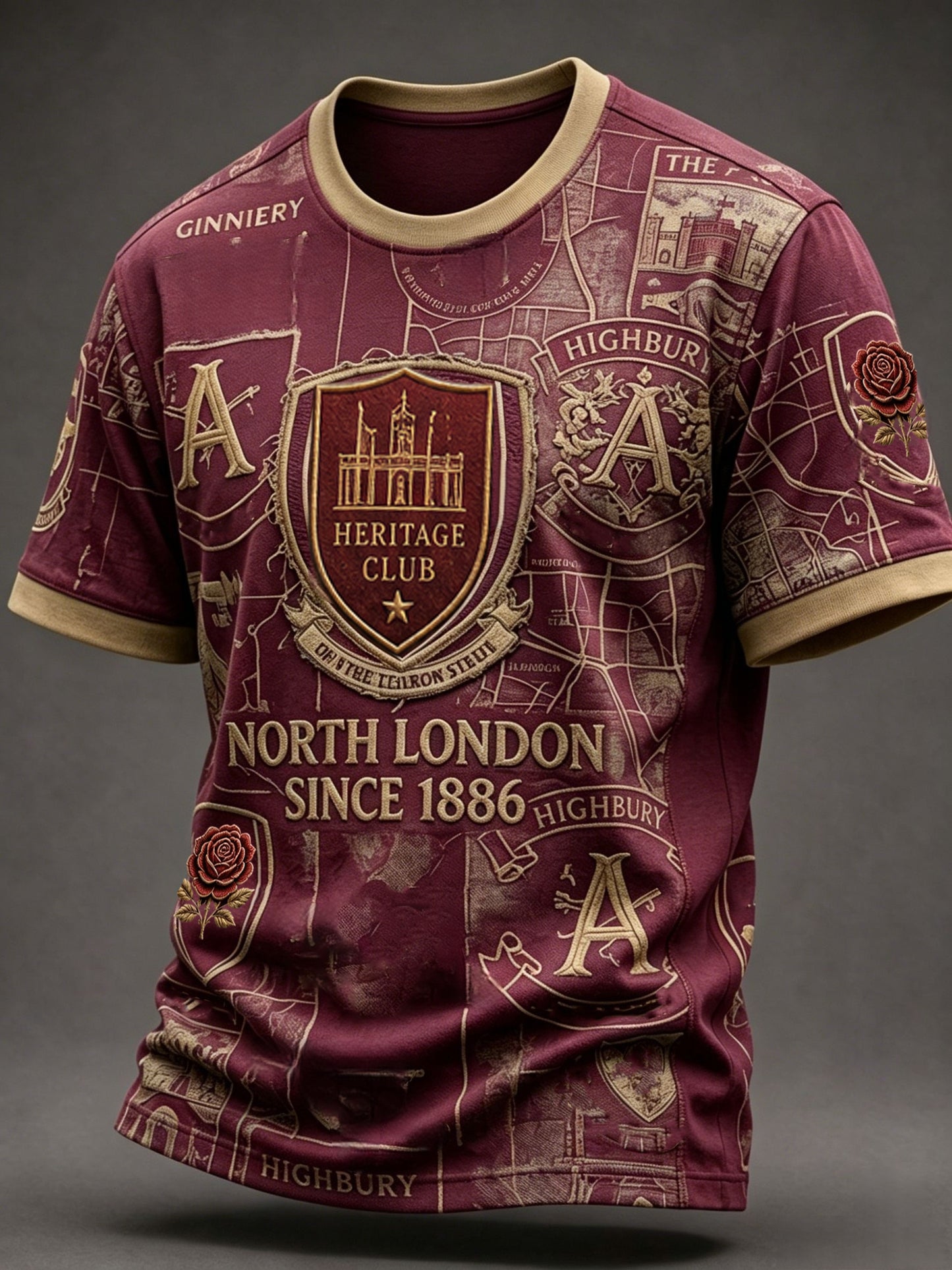 Men's Retro North LondonGlory Red Football Fan T-Shirts