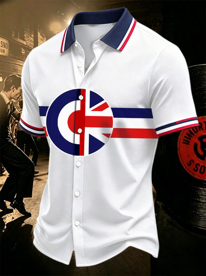Men's Retro Northern Soul Print Casual Shirt