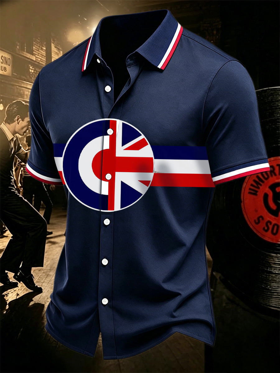 Men's Retro Northern Soul Print Casual Shirt