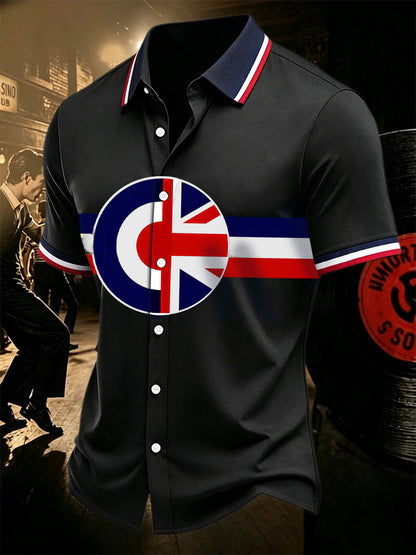Men's Retro Northern Soul Print Casual Shirt