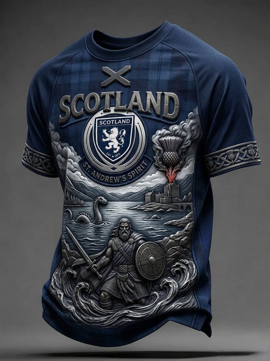 Men's UK Scotland Football Lover 2026 Printed T-shirt