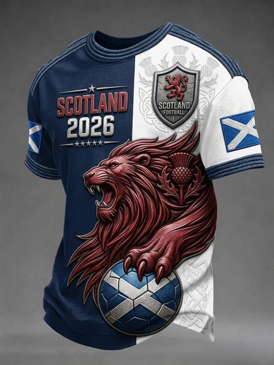 Men's UK Scotland Football Lover 2026 Printed T-shirt