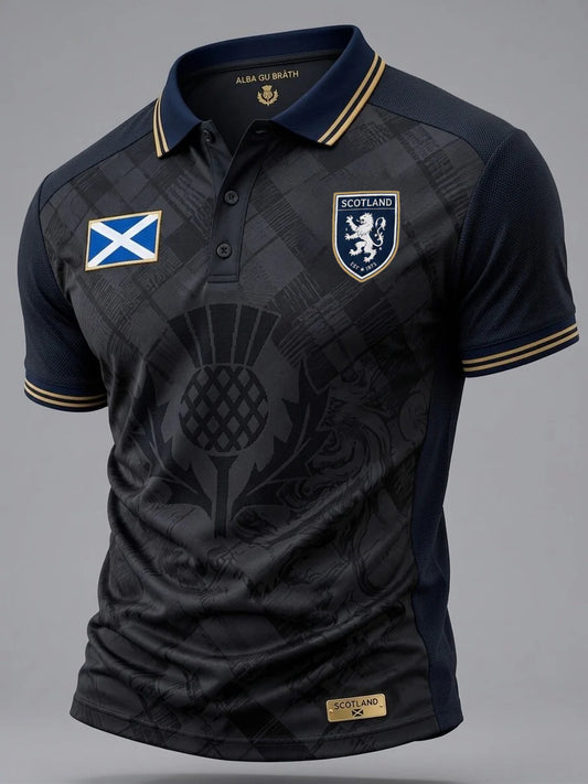 Men's UK Scotland Football Lover 2026 Printed Polo Shirt