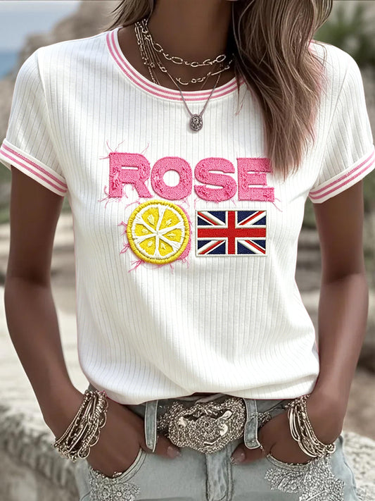 Women’s The Stone Roses Band England Flag Print Casual T-shirt