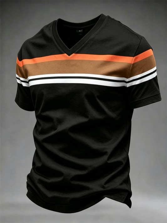 Men's Retro V-neck T-shirt
