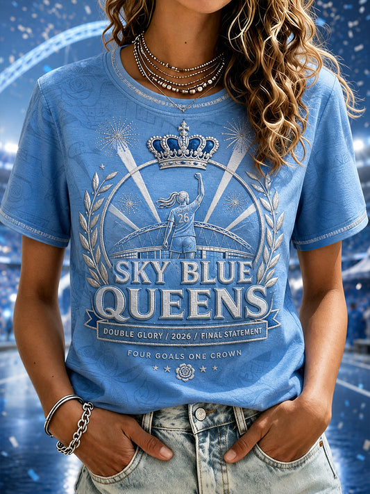 Women's Manchester Football Lover Champions Printed T-shirt