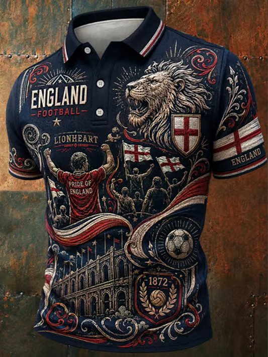 Men's UK Football Lover England Printed polo shirt