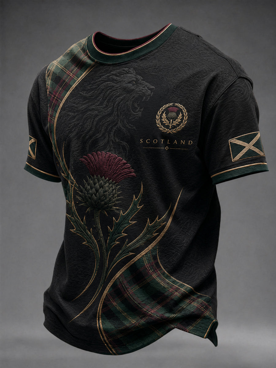 Men's Scotland Art Printed Short Sleeve T-shirt