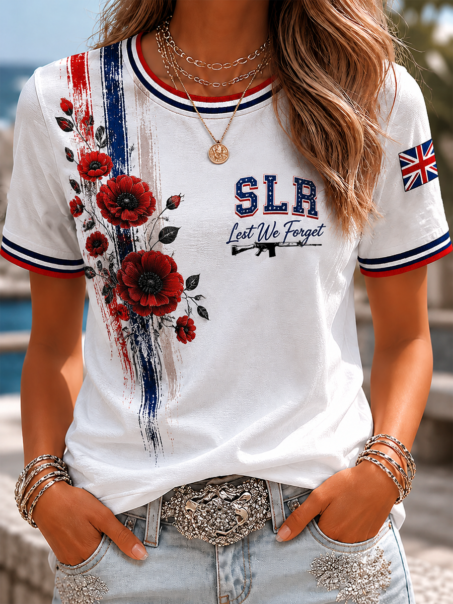 Women's SLR Lest We Forget Printed short-sleeved T-shirt