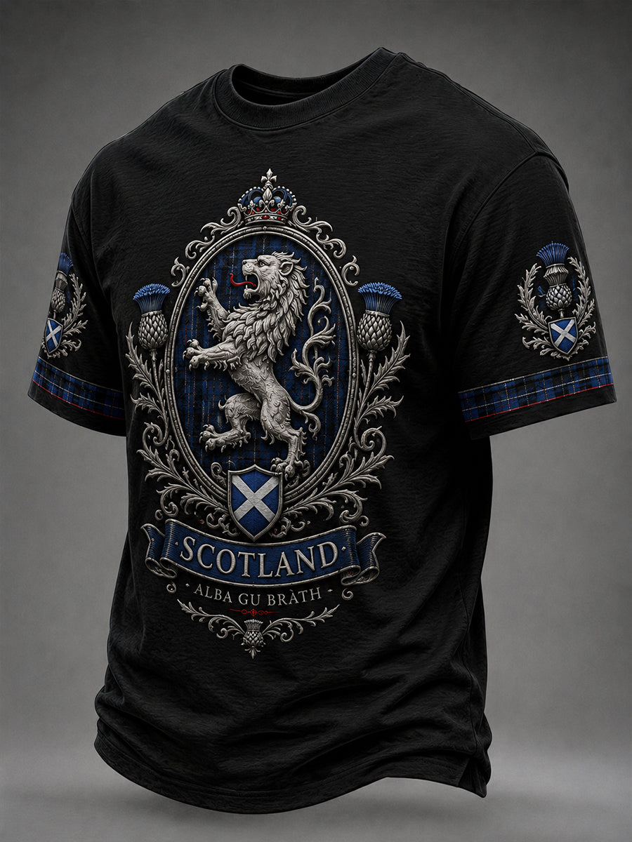 Men's Scotland Art Printed Short Sleeve T-shirt