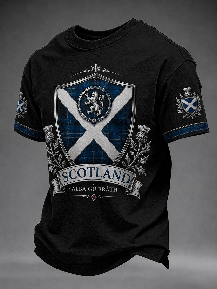 Men's Scotland Art Printed Short Sleeve T-shirt