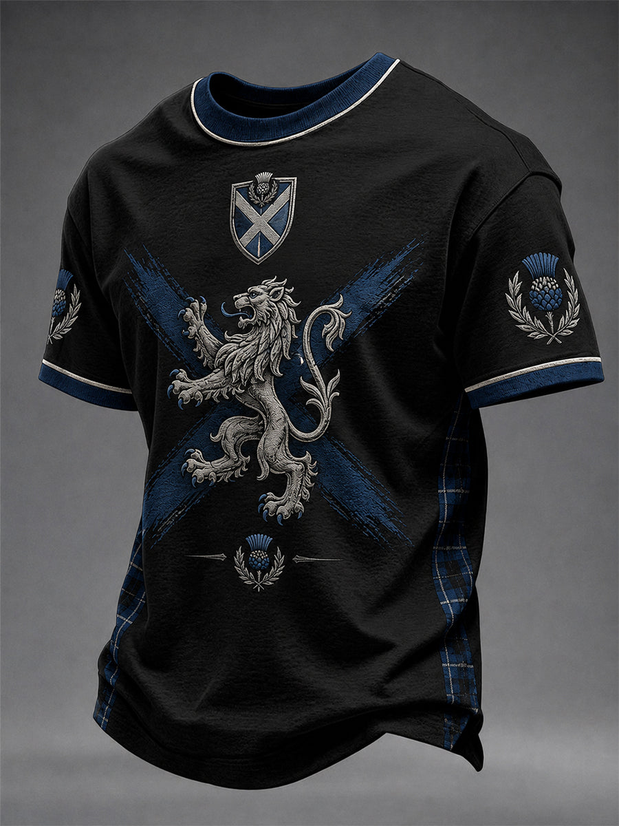 Men's Scotland Art Printed Short Sleeve T-shirt