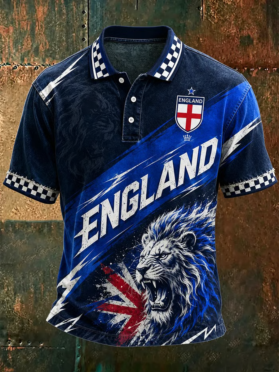 Men's UK Football Lover England Printed polo shirt