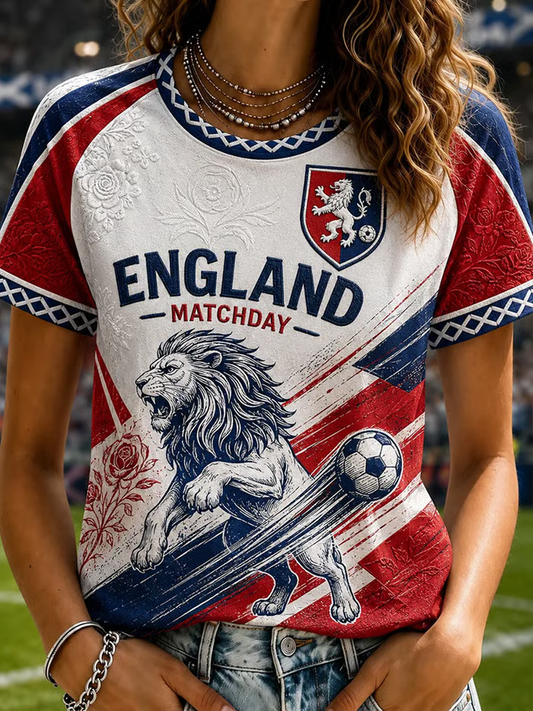 Women's UK Football Lover England Printed short-sleeved T-shirt