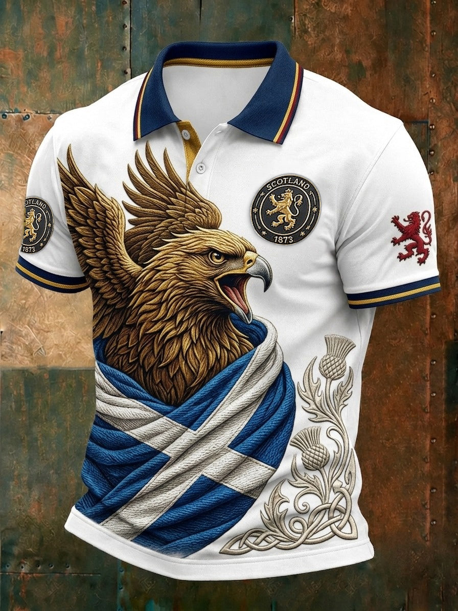 Men's UK Scotland Football Lover 2026 Printed Polo Shirt
