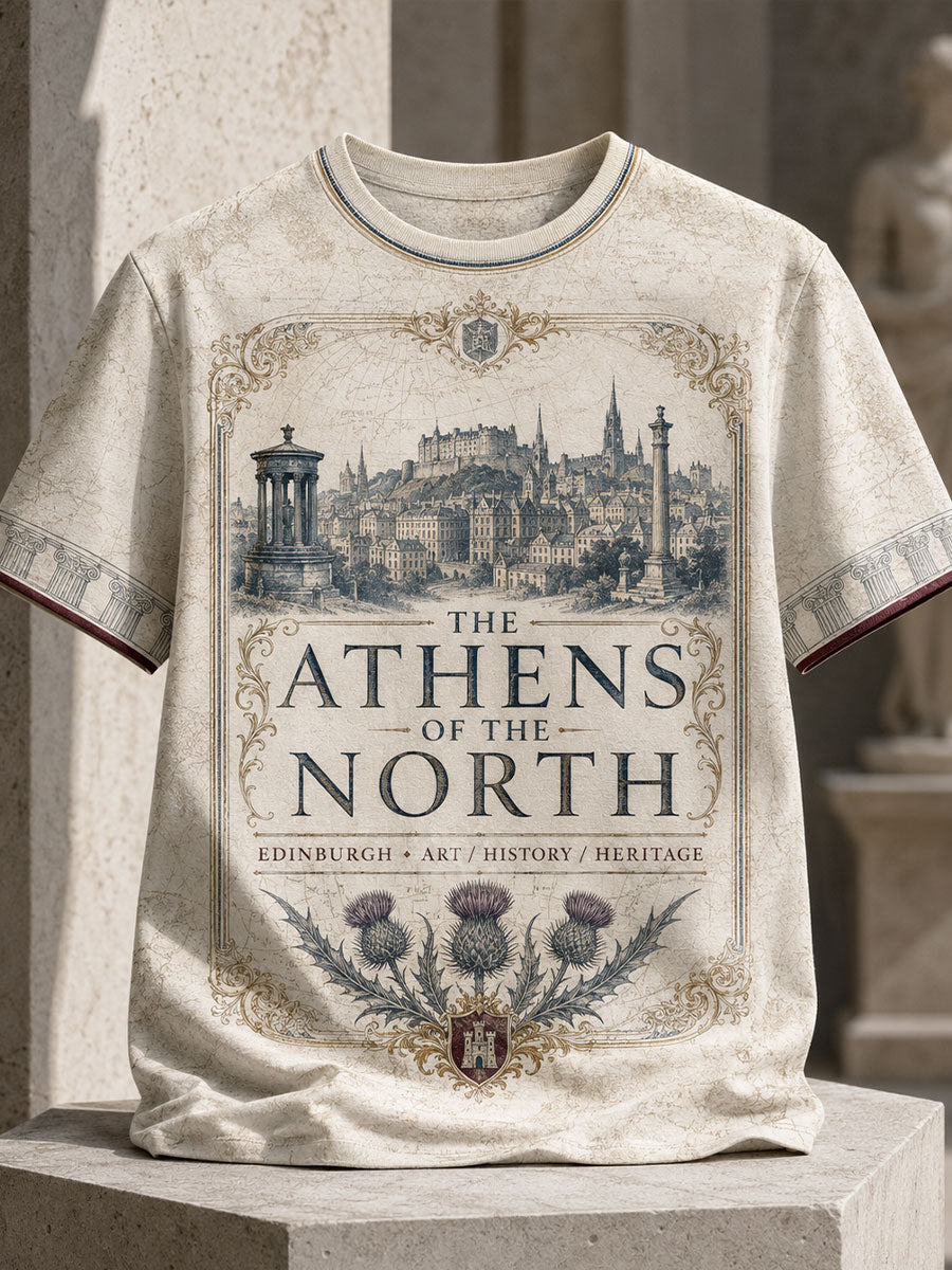 Unisex Scotland Edinburgh Art Printed T-shirt
