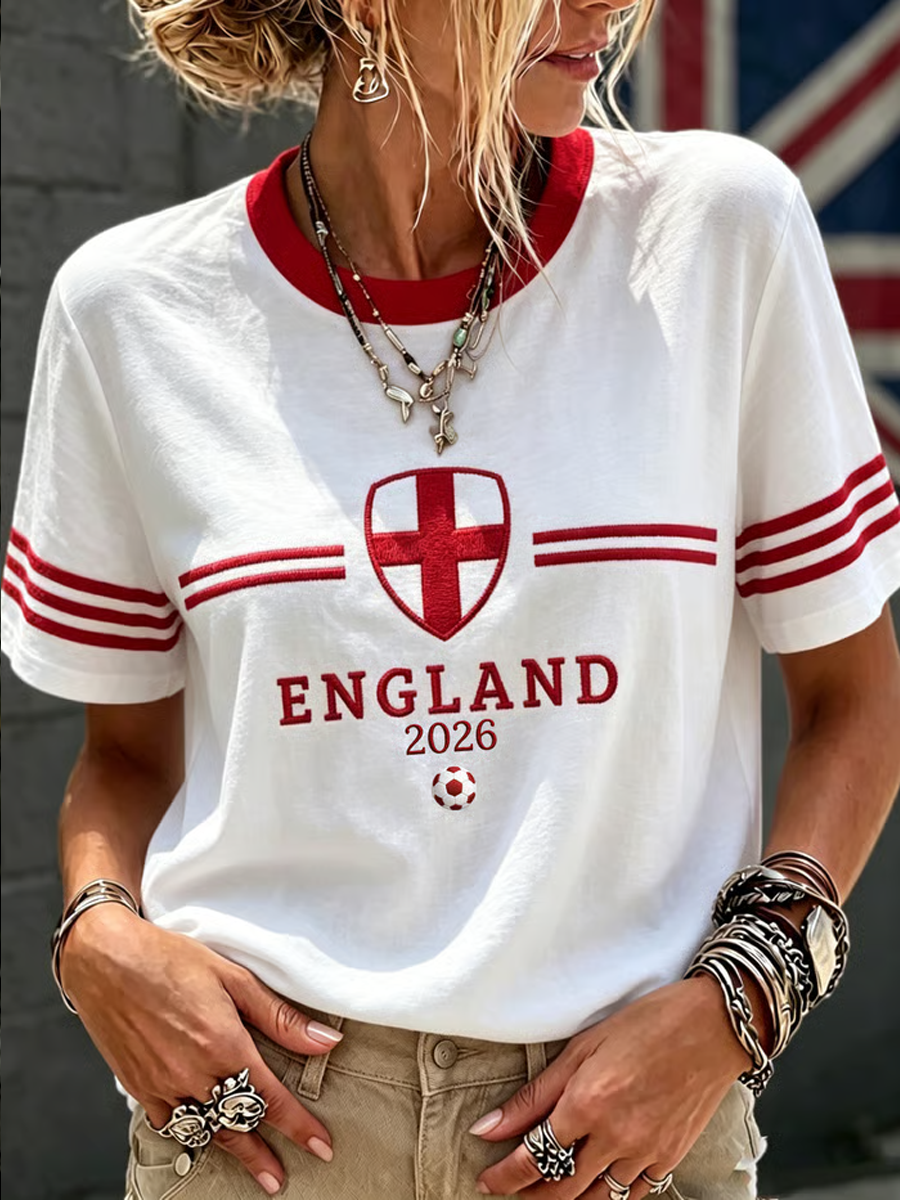 Women's UK Football Lover England Printed short-sleeved T-shirt