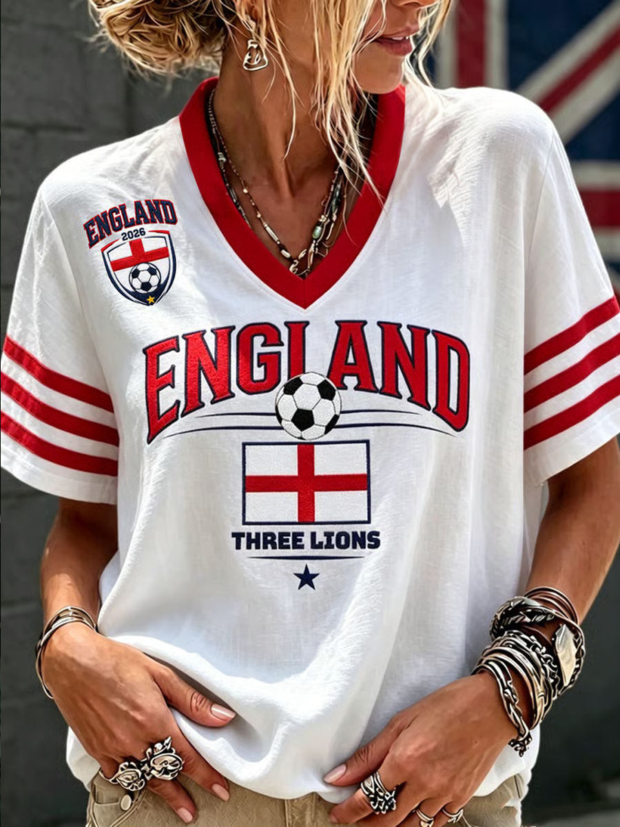 Women's UK Football Lover England Printed short-sleeved T-shirt