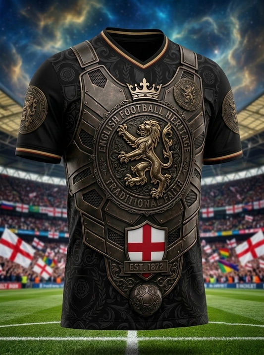 Men's Retro UK England Football Lover 2026 Print Casual T-Shirt