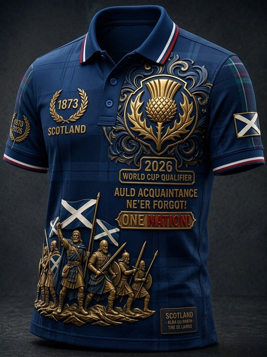 Men's Retro UK Scotland Football Lover 2026 Print Casual Short-Sleeve T-Shirt