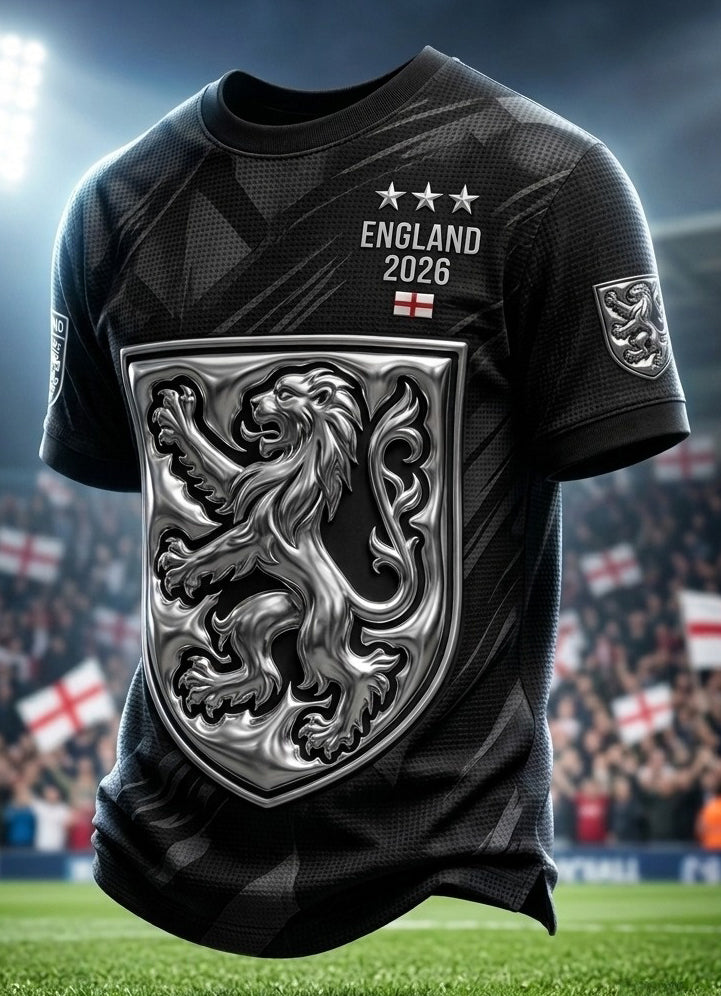 Men's Retro UK England Football Lover 2026 Print Casual Waffle Short-Sleeve T-Shirt