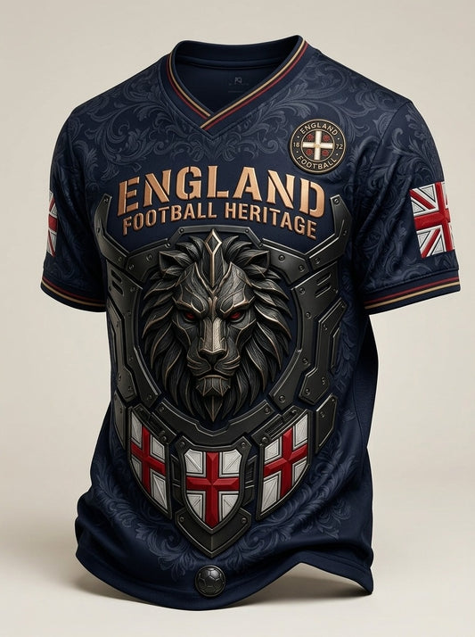 Men's Retro UK England Football Lover 2026 Print Casual T-Shirt