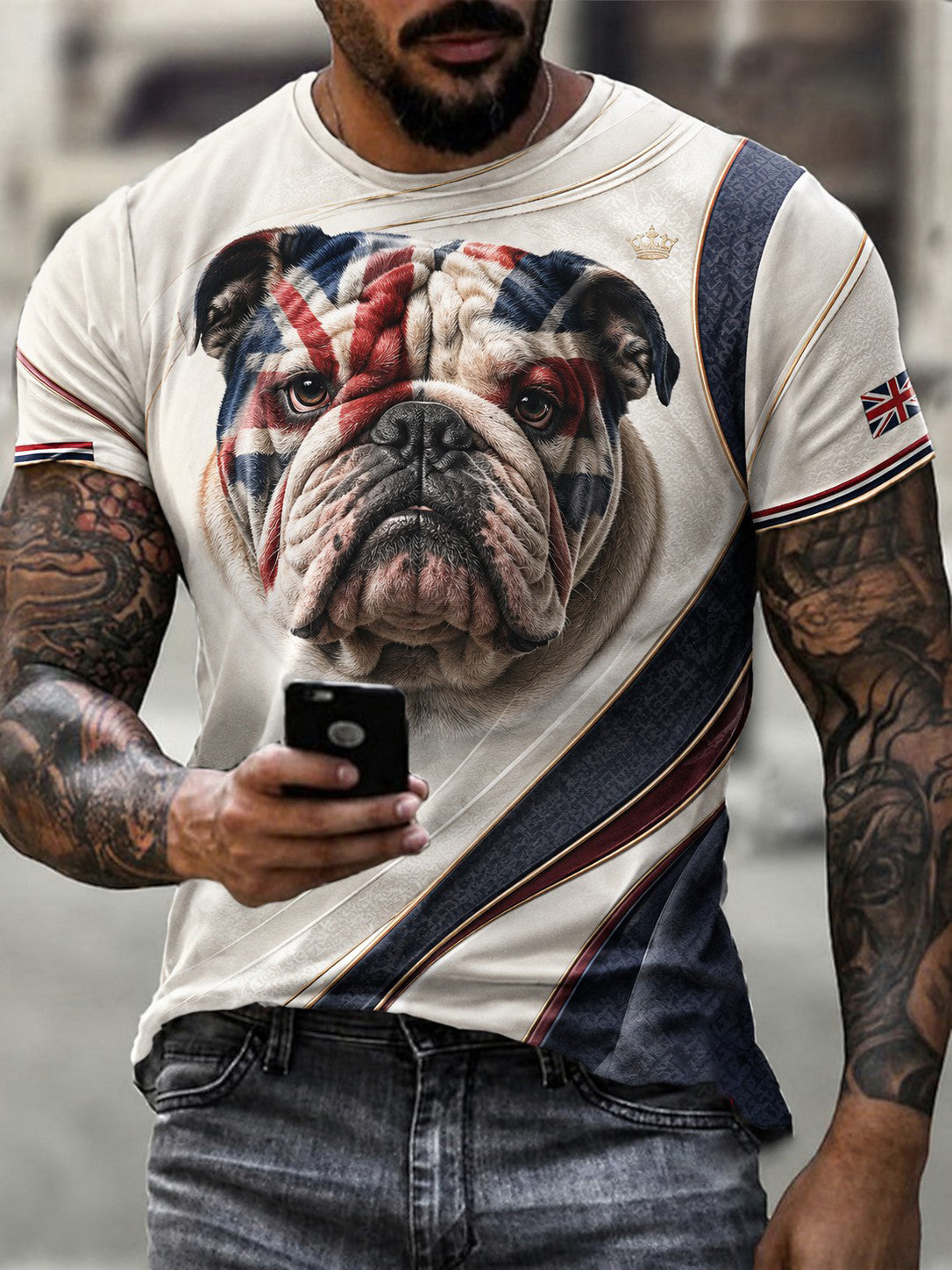 Men's British Bulldog Printed T-shirt