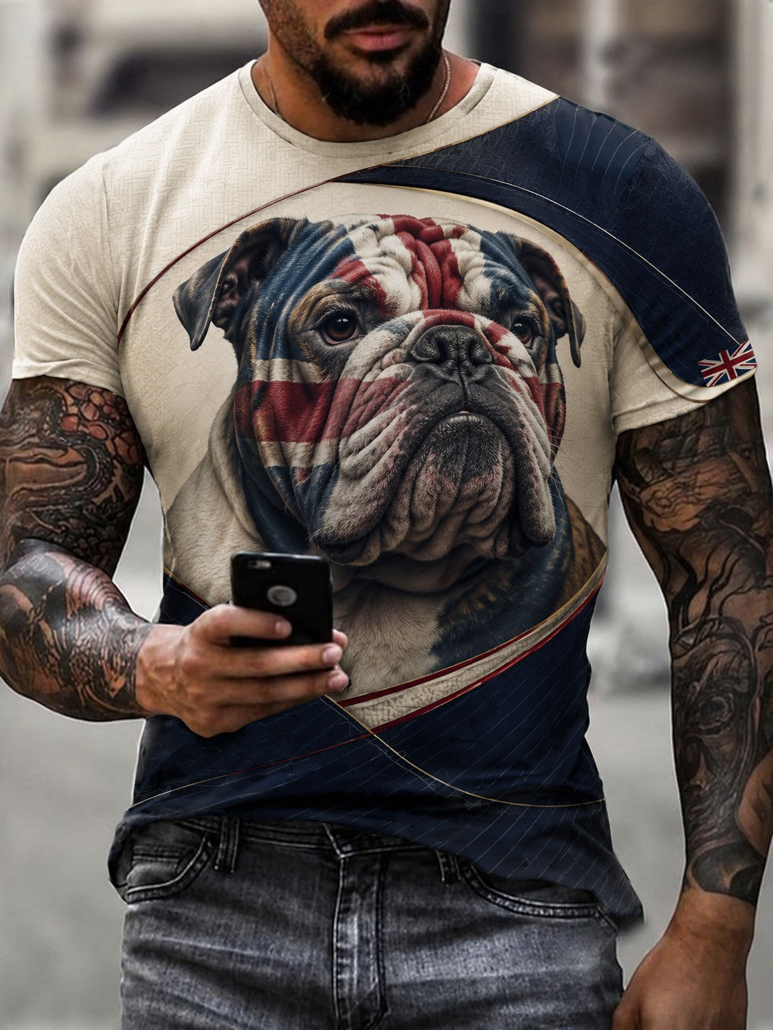 Men's British Bulldog Printed T-shirt