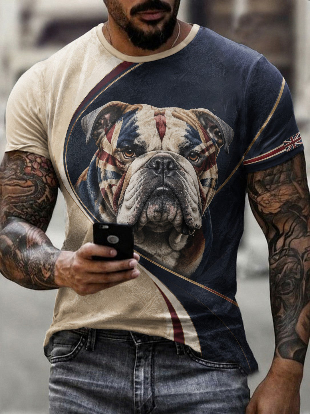 Men's British Bulldog Printed T-shirt