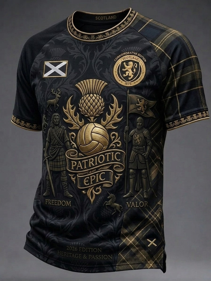 Men's UK Scotland Football Lover 2026 Printed T-shirt
