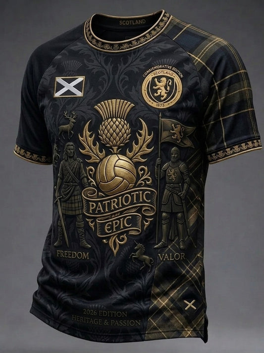 Men's UK Scotland Football Lover 2026 Printed T-shirt