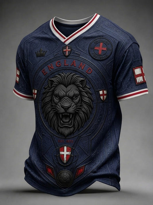 Men's UK England Football Lover 2026 Printed T-shirt