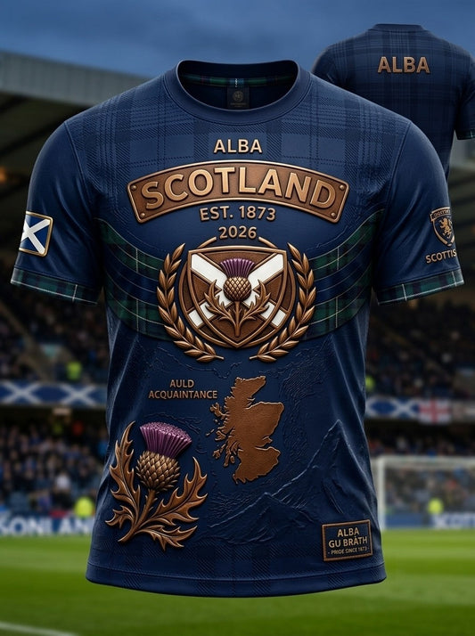 Men's UK Scotland Football Lover 2026 Printed T-shirt