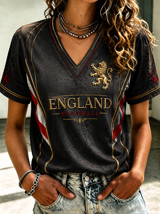 Women's UK Football Lover England Printed short-sleeved T-shirt