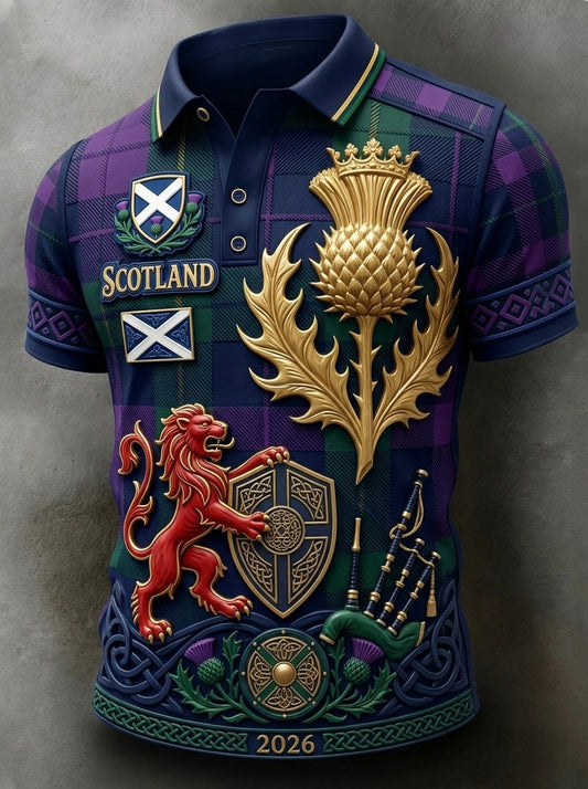 Men's UK Scotland Football Lover 2026 Printed T-shirt