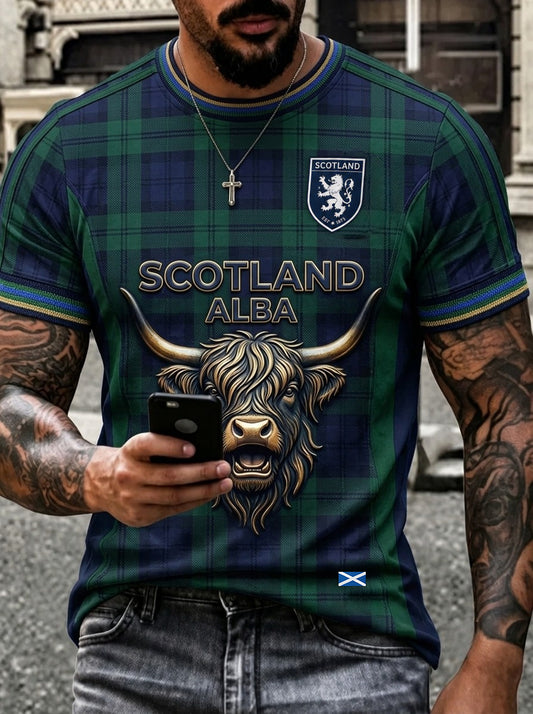 Men's UK Scotland Football Lover 2026 Printed T-shirt