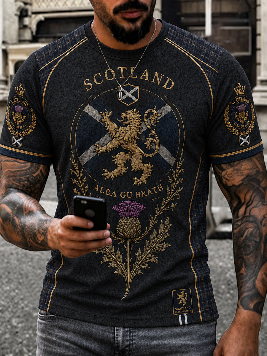 Men's Scotland Art Printed Short Sleeve T-shirt