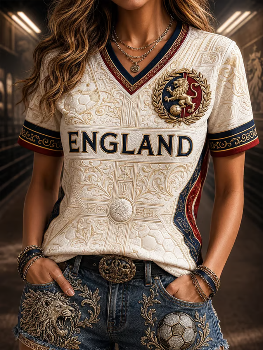 Women's UK Football Lover England Printed short-sleeved T-shirt