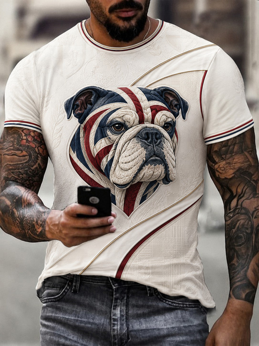 Men's British Bulldog Printed T-shirt