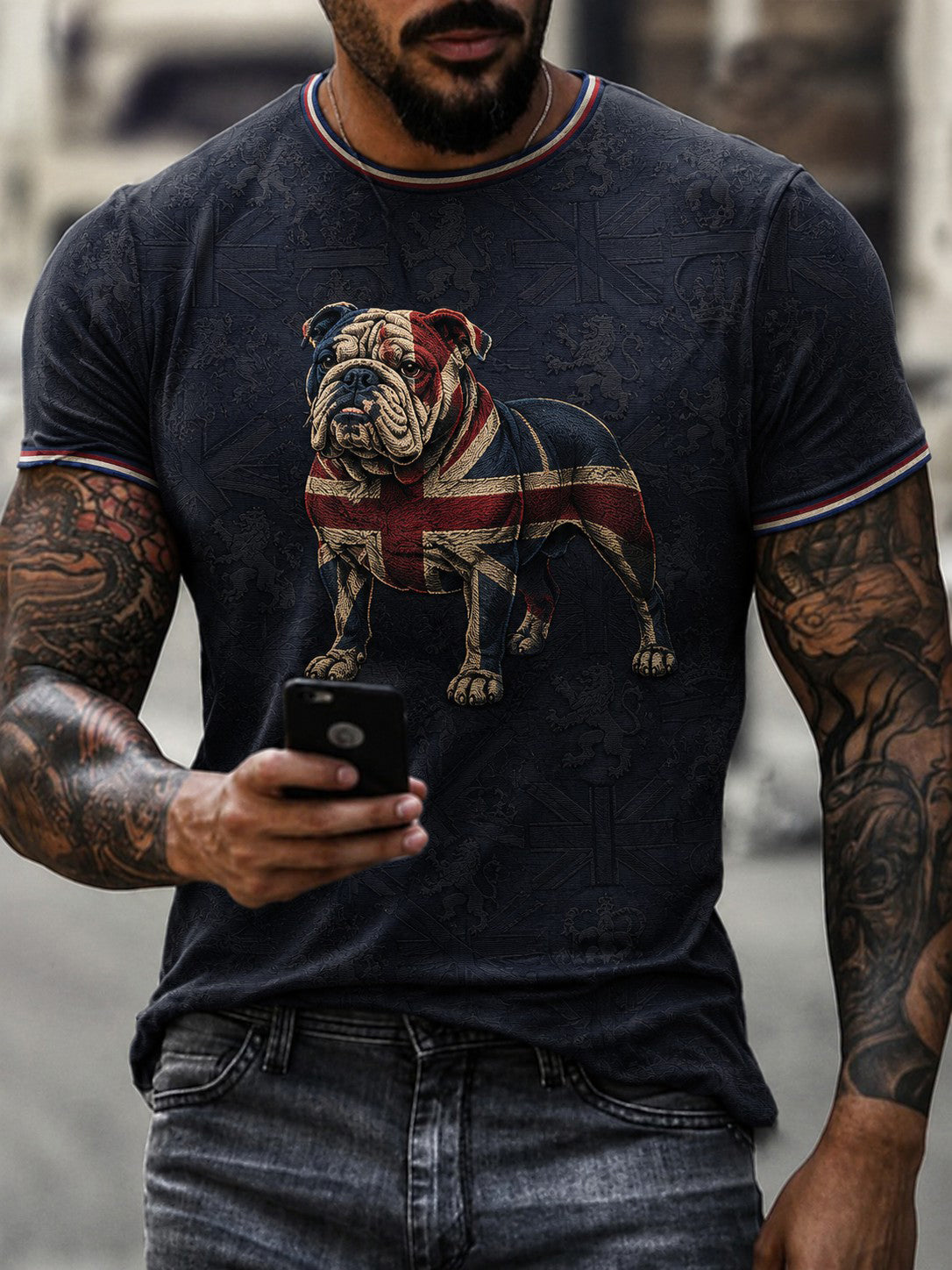 Men's British Bulldog Printed T-shirt