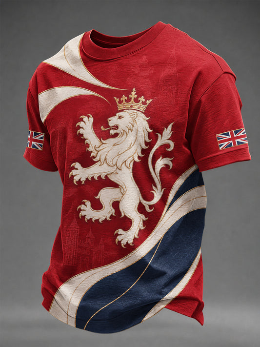 Men's British Lion Print Casual Tee