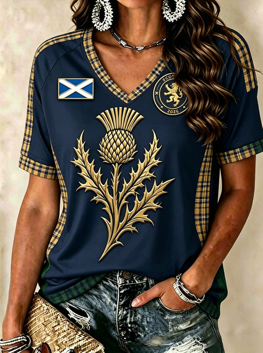 Women's UK Scotland Football Lover 2026 Printed T-shirt