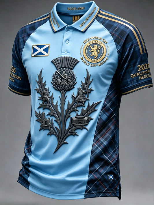 Men's UK Scotland Football Lover 2026 Printed Polo Shirt