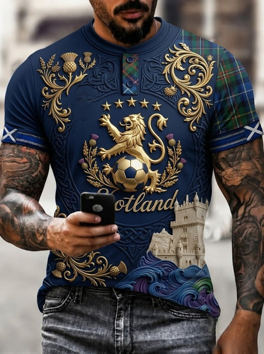 Men's UK Scotland Football Lover 2026 Printed T-shirt
