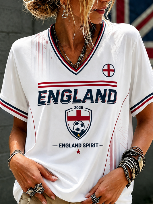 Women's UK Football Lover England Printed short-sleeved T-shirt