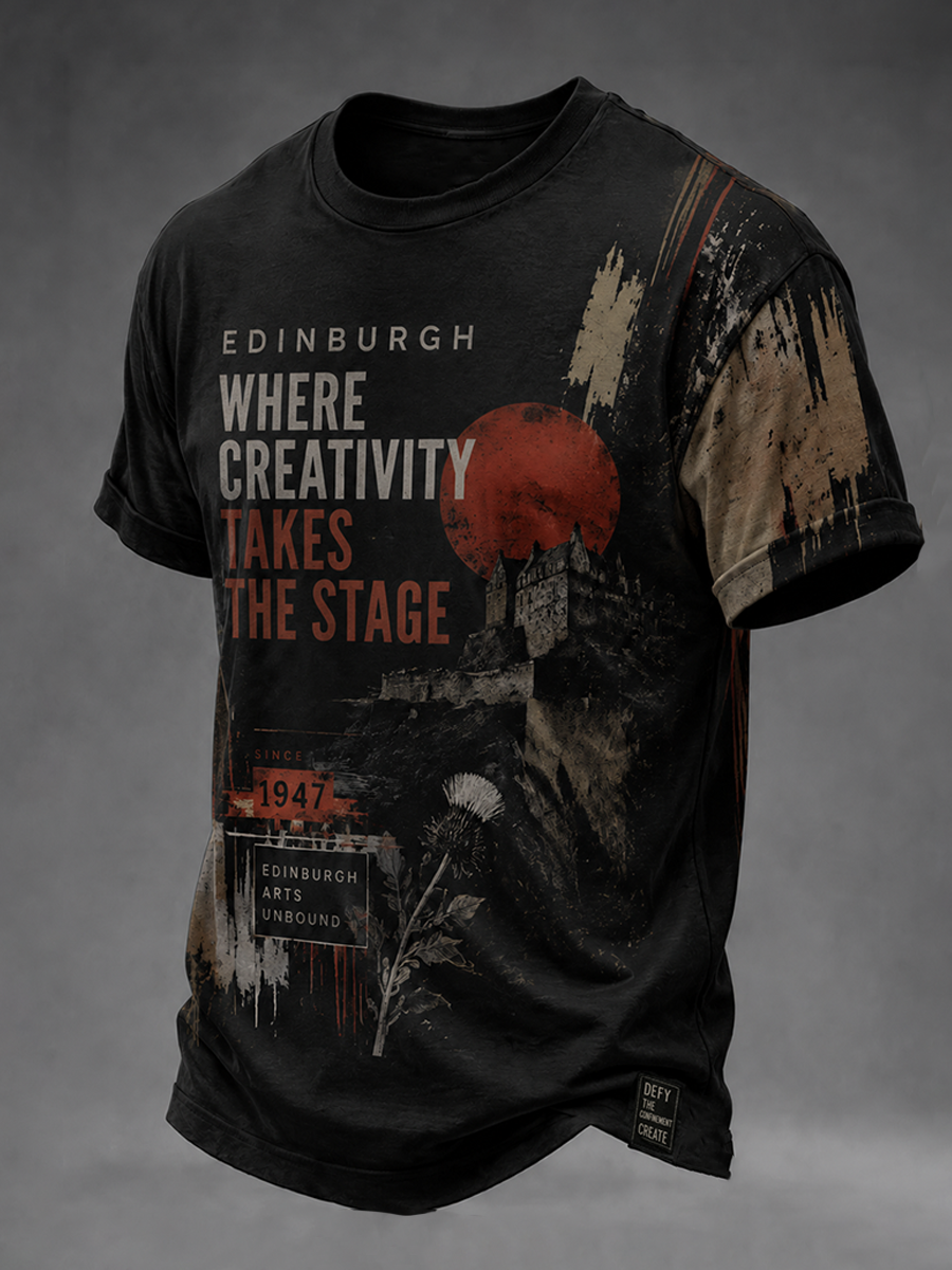 Men's Edinburgh City Proud Art Printed short sleeves t-shirt