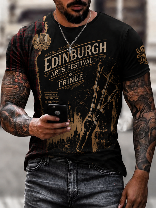 Men's Edinburgh City Proud Art Printed short sleeves t-shirt